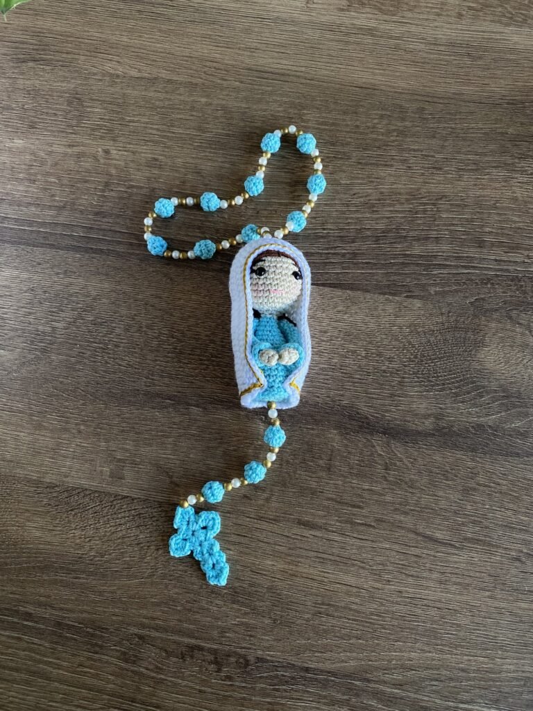 Rosario con Virgen azul